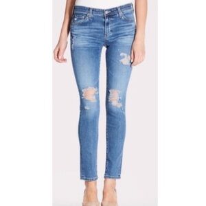 AG Legging Ankle Skinny Jeans Raw Hem.